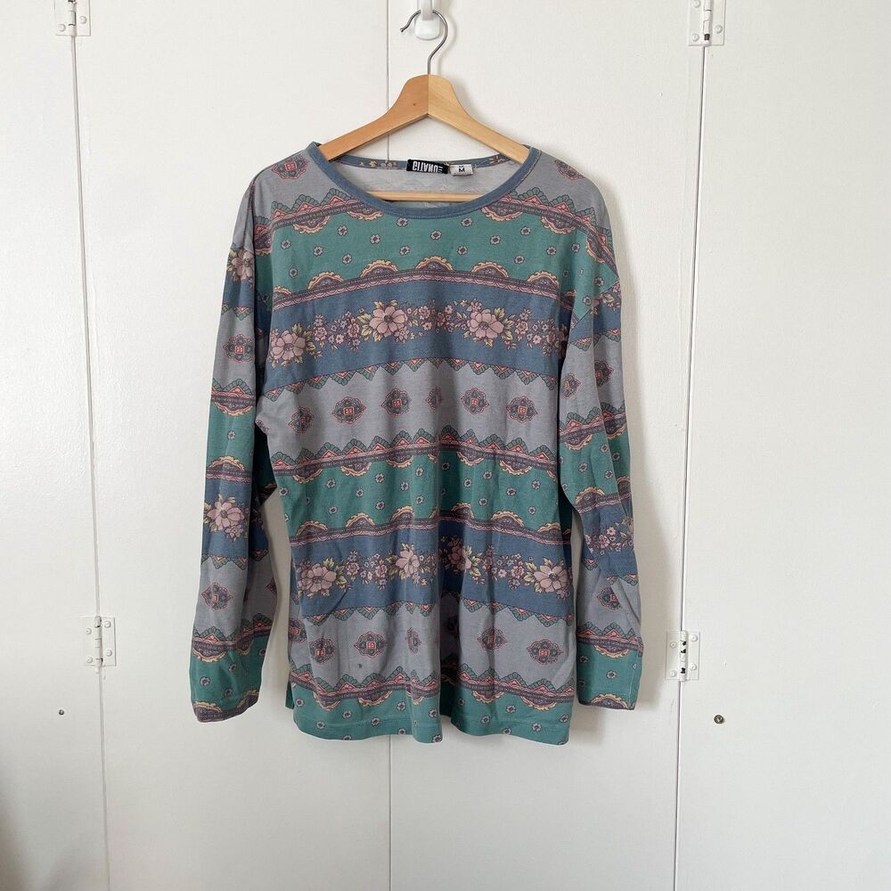 Vintage Gitano 90s Aztec Crewneck All Over Geometric Print, Size Medium